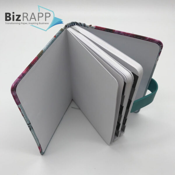 This customized hardcover notebook offers a variety of binding options, including hot melt binding, thread stitching, saddle stitching, foldable pamphlets, and sewn binding, catering to diverse aesthetic and practical preferences.