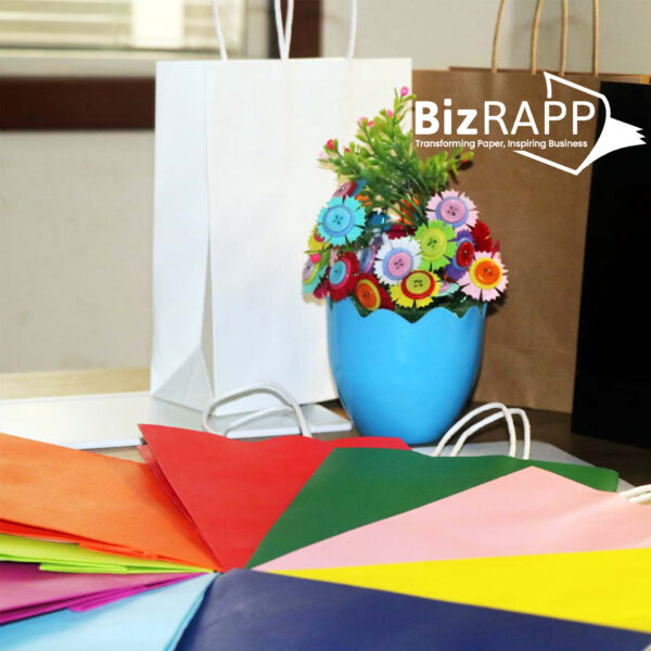 This custom paper tote bag is ideal for business promotion, gift packaging, and product carrying.