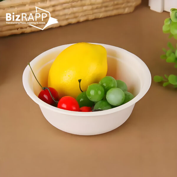 Disposable sugarcane bagasse soup paper bowls round salad bowl