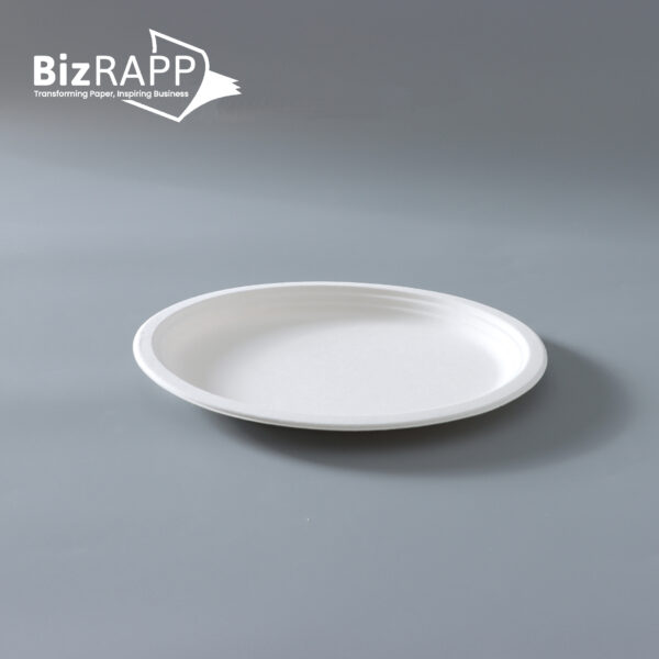 Best Quality Compostable Portable Disposable Pulp Fiber Durable Sugarcane Bagasse Round Plate