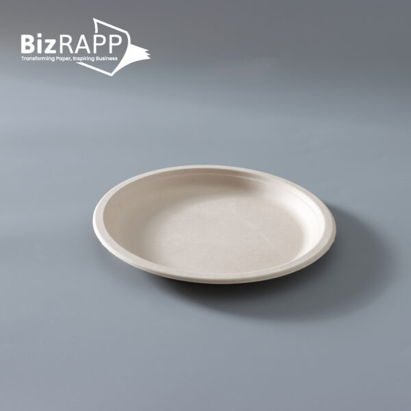 Best Quality Compostable Portable Disposable Pulp Fiber Durable Sugarcane Bagasse Round Plate