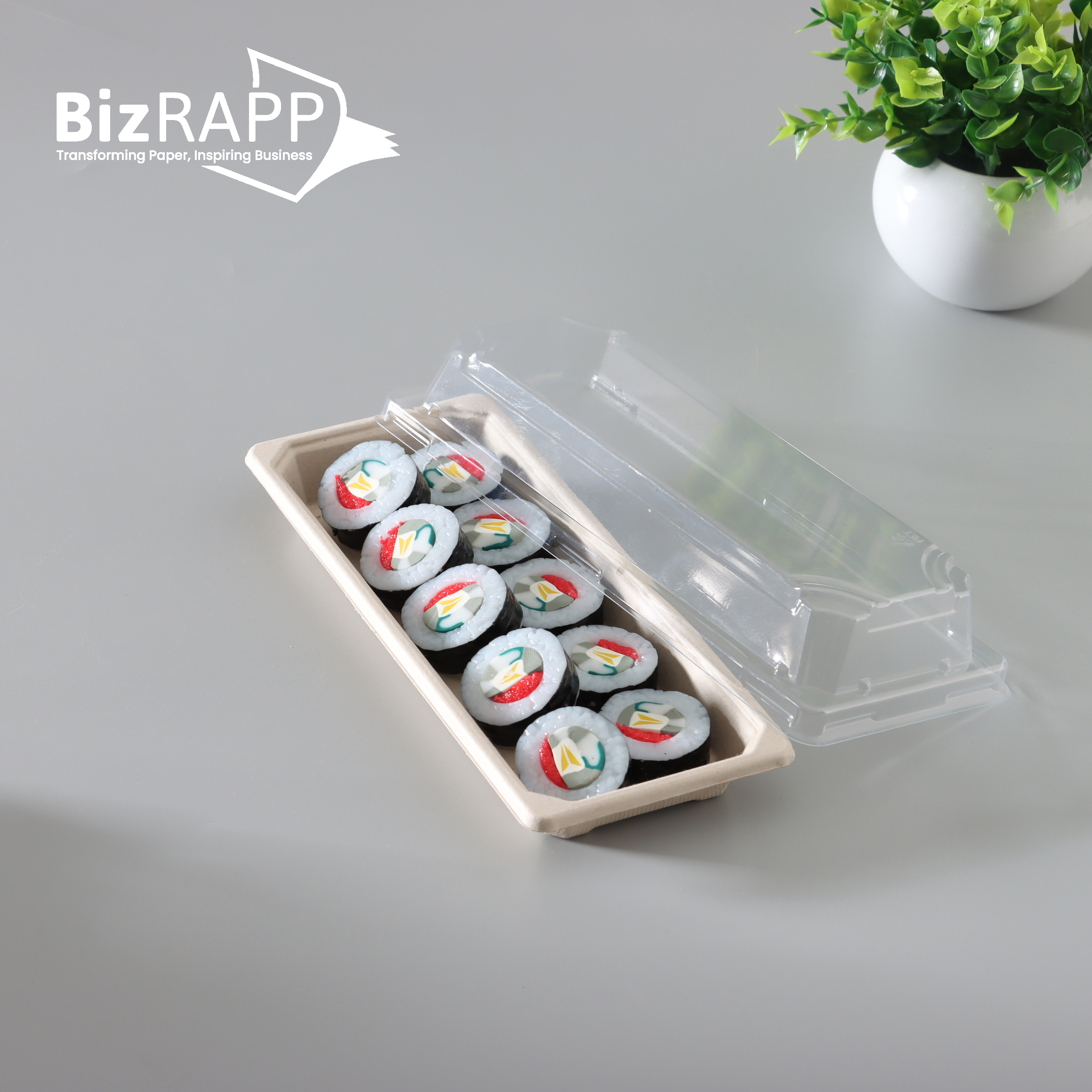 Biodegradable Pulp Sushi Packaging Take Out Container Food Box